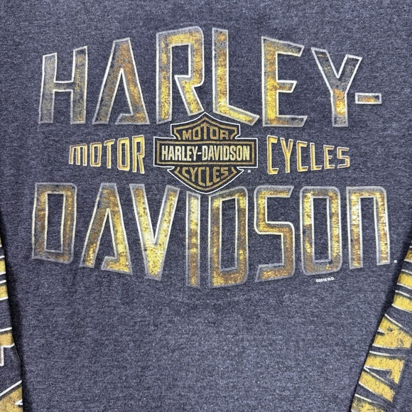 Harley Davidson XL Long Sleeve Eureka Springs AR Hog Boar Biker Built Charcoal - Picture 5 of 10